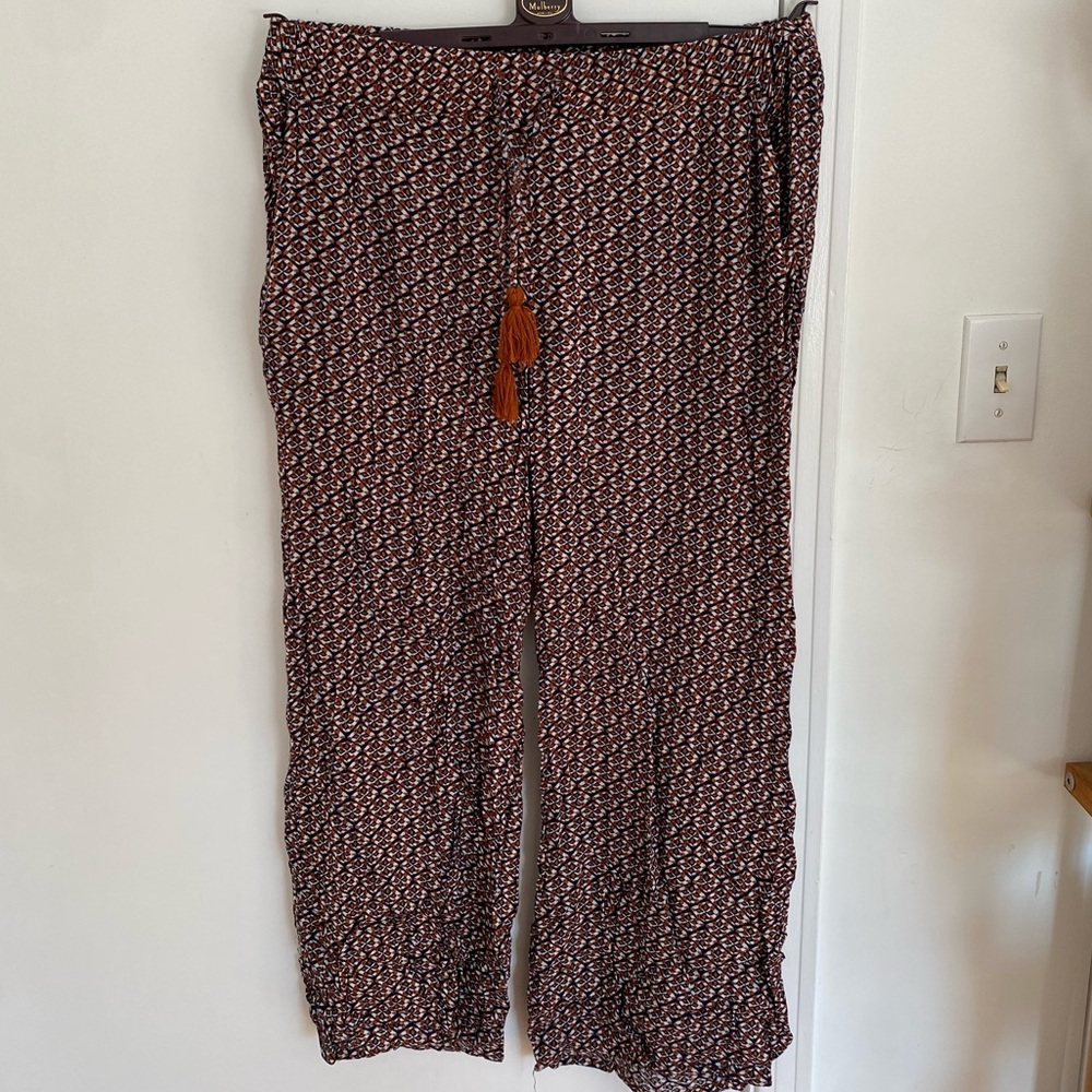 Mango wide leg flowy pants